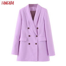 Load image into Gallery viewer, Tangada fashion women purple blazer long sleeve korea style female blazer office ladies new arrival autumn outwear SL404
